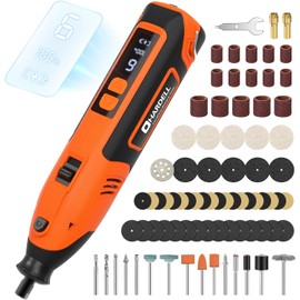 HARDELL Cordless Rotary Tool 12V, 6 Speed Power Rotary Tool with Display Screen, 80pcs Accessories, 2000mAh Fast-Charging Battery Rotary Tool Kit for Sanding,Carving,Polishing,Drilling,Cutting