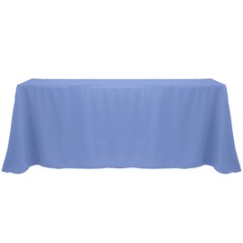 Ultimate Textile -2 Pack- 90 x 156-Inch Rectangular Polyester Linen Tablecloth with Rounded Corners, Periwinkle Blue