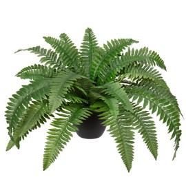 Artificial Fern Potted Plant 35 Leaves for Outdoors & Indoor Faux Boston Fake Fern Bush Plant in Pot 23.6inch for Patio Garden Farmhouse Windowsill Entrance Porch Office Living Room Home Decor
