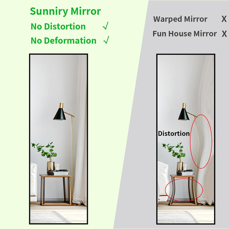 Sunniry Full Length Mirror 56x16 inch, Black Full Body Mirror,