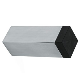49.990.03 Aperit Stainless Steel Wall Door Stopper | Door Buffer | Square | 25 x 25 x 78 mm | Design | Complete | Rubber Buffer Black