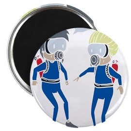 CafePress Diver Gas Mask Diving Funny Who Farted Und Magnets 2.25" Round Magnet, Refrigerator Magnet