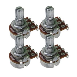 FLEOR 4pcs Small Size B500K Guitar Pots Knurled Split Shaft Potentiometers Linear Taper