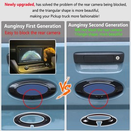 Aunginsy Car Tailgate Emblem Cover Trim Compatible with Ford Maverick 2022 2023 Badge Logo Cover Rear Trunk Back Decoration Cover Cover Circle Ring Center Decor Accessories,Piano-Black(Rear)