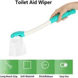 Long Reach Comfort Butt Wiper Self-Assist Toilet Wiping Aid Tool for Elderly, Pregnancy, Disabled Portable Bathroom Bottom Butt Wipe Helper Wand for Limited Mobility