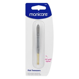 Manicare Gold Tipped Flat Tweezers