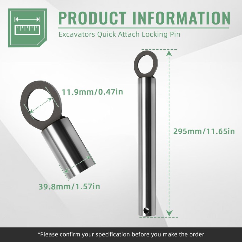 VORGENS Quick Attach Locking Pin, Fit for KUBOTA Excavators KX057