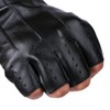 JISEN Men PU Leather Punk Half Finger Snap Performance Gloves