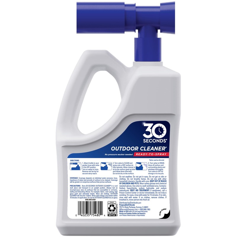 30 Seconds Outdoor Cleaner | Cleans Moss & Algae Stains