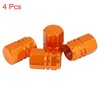 X AUTOHAUX 4pcs Orange Tire Stem Valve Caps Wheel Valve