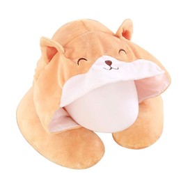 Neck Pillow Travel Pillow Hooded U Shaped Pillow Neck Airplane Phone Pillow Travel Night Bus Shinkansen Car Nap