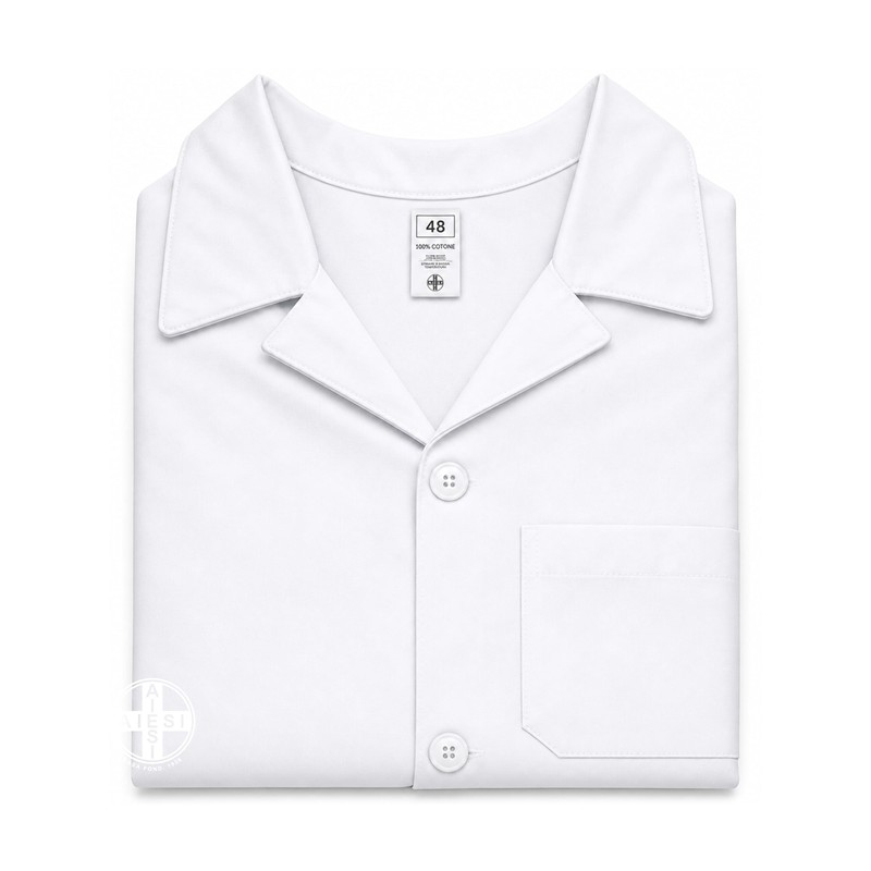 AIESI® Lab Medical Gown for Men White in 100% Sanforized