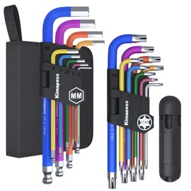 Kimapeso 18 PCS Allen Key Set Torx and Metric Allen Wrenches Set Long Arm Ball End Key Allen Wrench Set with T-Handle L-Hex Key Set Metric Hex Key Set 1.5 to 10mm Torx Star Key Set T10 to T50