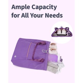 Ceneda Drawstring Backpack String Bag for Women Men Water Resistant Drawstring Bags Gym Sack with Zipper Pockets Sports Gym Bag (Purple)