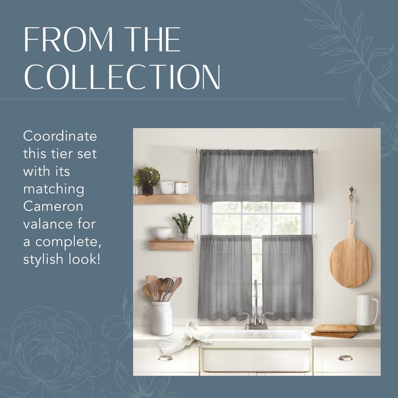 Elrene Home Fashions Cameron - Cortinas de Lino con Nivel,