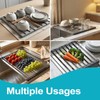 Aluminum Dish Drying Rack, 17.7" x 13.4", Foldable, Rust-Proof, Non-Slip