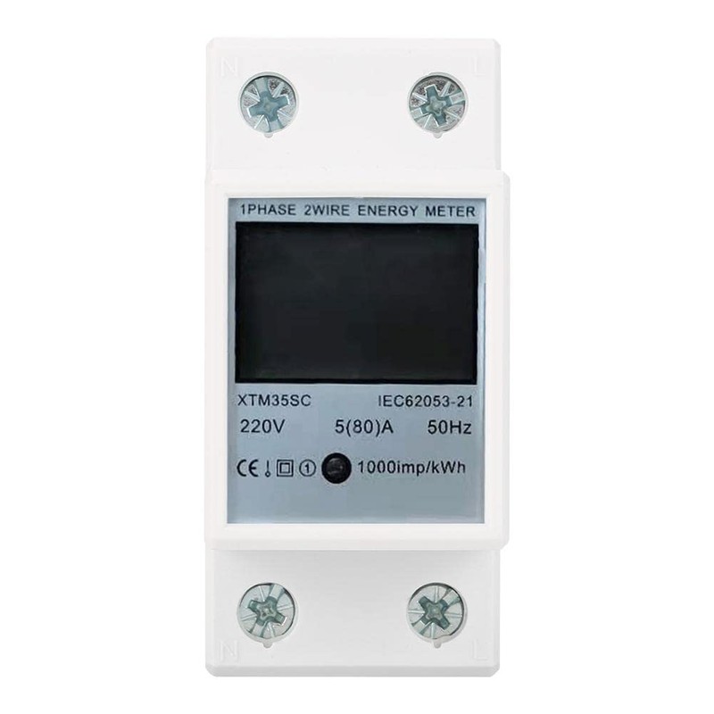 DEWIN Electricity Meter, DIN Rail, Digital Electricity Meter, 1 Phase