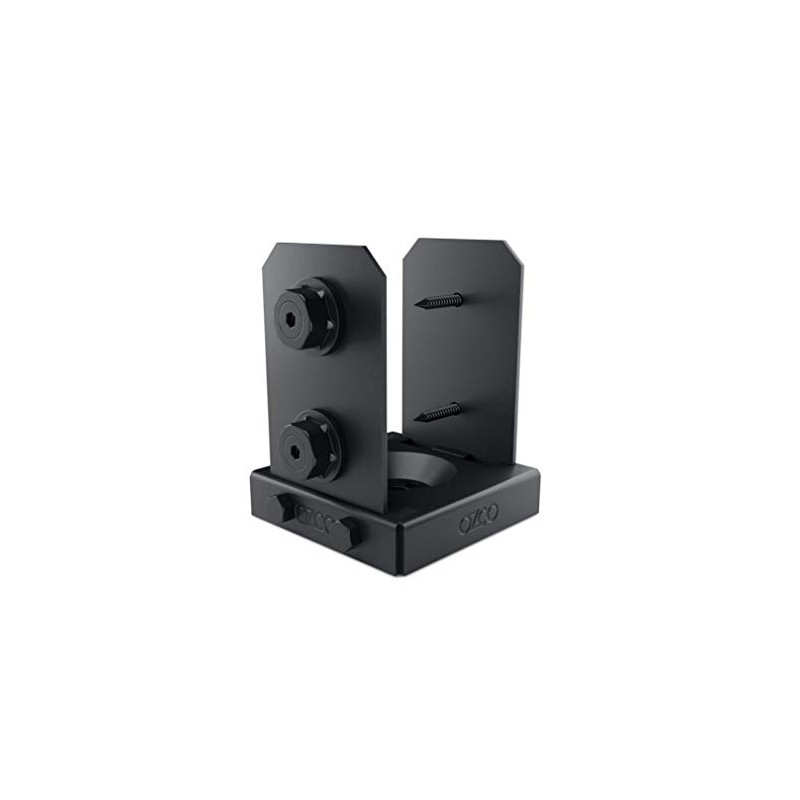 Ozco 4x4 Post Base Kit – Black Powder-Coated Steel, Heavy-Duty