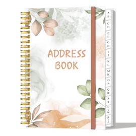 Libreta de direcciones con pestañas alfabéticas, teléfono A5 y libreta de direcciones con contactos de dirección, fecha especial, teléfono, cumpleaños e Internet contraseña para hogar y oficina, 6.2 x