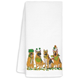 Jvpke German Shepherd St Patricks Day Kitchen Towels, St Patricks Day Gifts for Women Teens Kids, German Shepherd Gifts for Women, St Patricks Day Decoration, German Shepherd Decor, 16x24 Inch