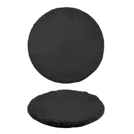 MEISH 2 Pieces Reptile Basking Platform Circular Slate Food Dish Landscape Habitat Decor for Turtle Lizard