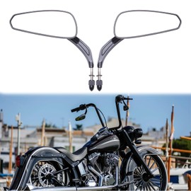 Motorcycle Mirrors for Road King Sportster Street Glide Electra Glide Dyna Softail Road Glide 1982-2019 (Black#2)