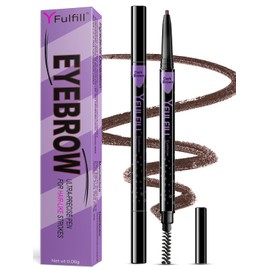 Yfulfill Dark Brown Eyebrow Pencils for Women, Waterproof Eye Brow Pen