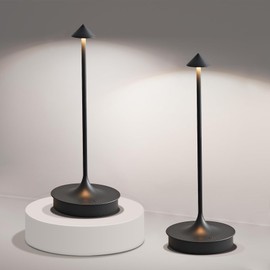 ZHOUHUAW - Lámpara de mesa inalámbrica, recargable, LED de computadora, funciona con pilas, lámpara de mesa táctil regulable, lámpara de mesa al aire última intervensión, lámpara inalámbrica para restaurantes y bares para uso en interiores y exteriores (