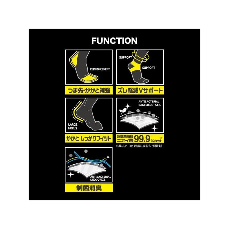 IMPACT LOCK CA-246 BLK/GRY Men's Ultra Antibacterial Deodorization 3D Socks,