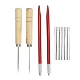 Doll Wig Rooting Tool DIY Copper Rod Wooden Handle Doll Hair Making Accessories for Home