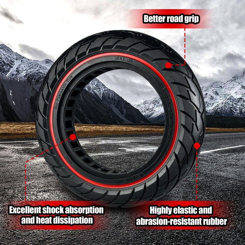 KTUMININV 10x2.125 Scooter Tire,10x2/54-152 electric Rubber Solid Tire for Gotrax