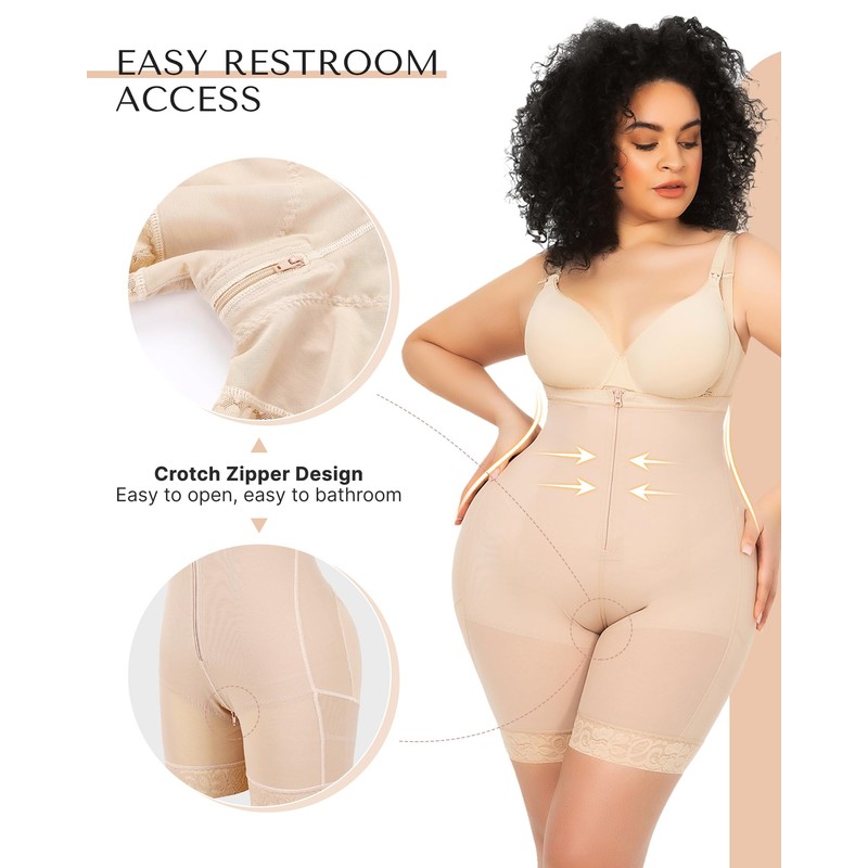 SHAPELLX Tummy Control Shapewear for Women Fajas Bodysuit Underbust Full