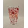 lancaster Indiana Glass Vintage Red & Orange Flower Juice Glasses