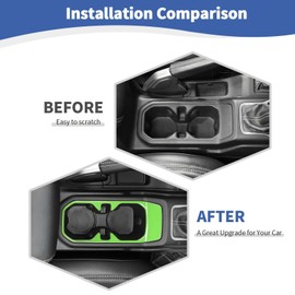 RT-TCZ for Wrangler JL Front Cup Holder Trim Green for Jeep Wrangler JL JLU Gladiator JT 2018-2024 Green Interior Accessories