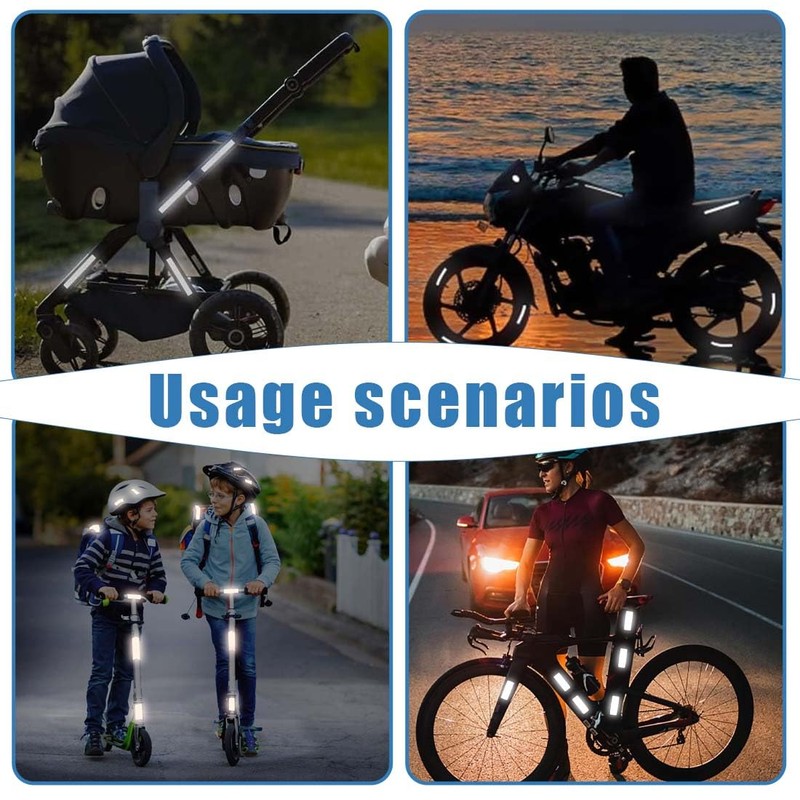 WeddHuis 42 Pieces Bicycle Rims Stickers Bicycle Reflectors Sticker Set
