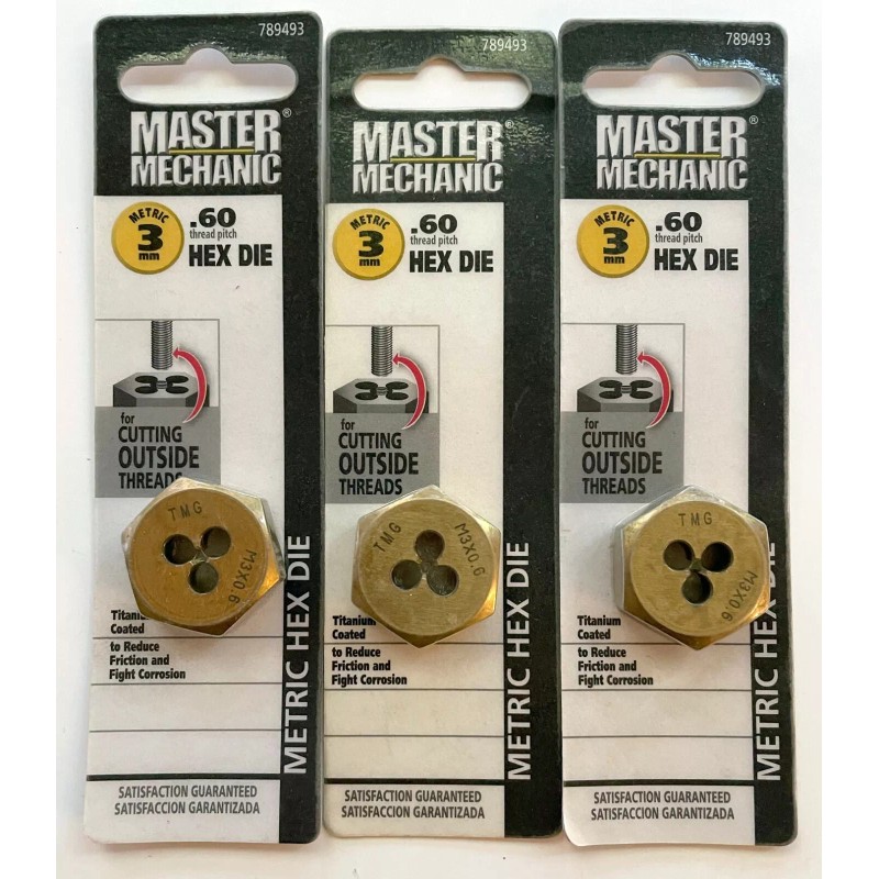 Master Mechanic 3 MASTER MECHANIC 3MM-.60 DIE 1" METRIC TITANIUM
