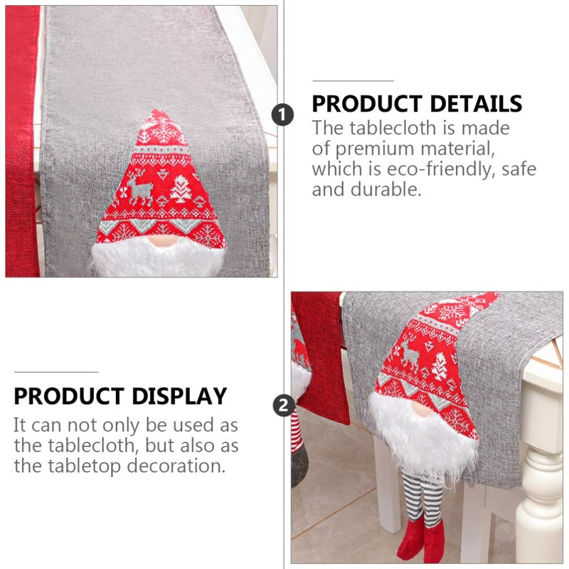 TOYANDONA Christmas Table Runner Santa Gnome Table Runner Christmas Table