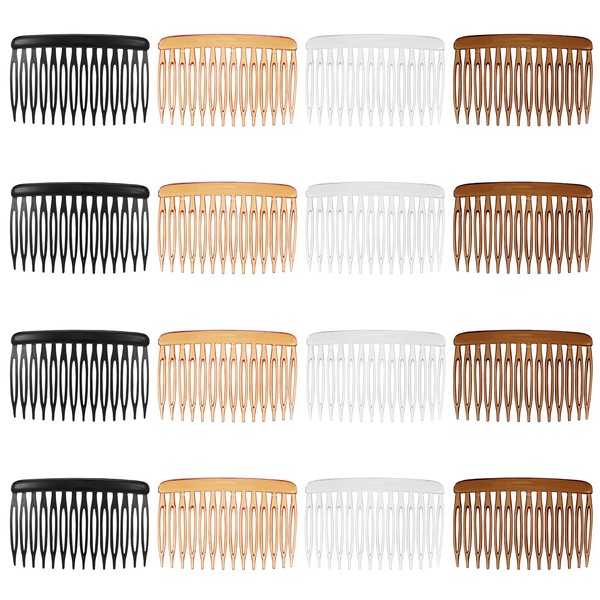 DOPENSPI Pack of 16 Hair Combs for Plugging, 14 Teeth