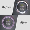 ToBeQueen Purple Car Bling Ring, Diamond Rhinestone Push Start Emblem