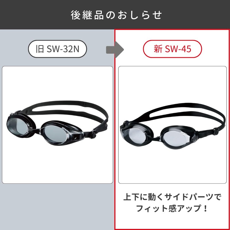 Swans SW-45N NAV Navy Fitness Adult Swimming Goggles, Made in