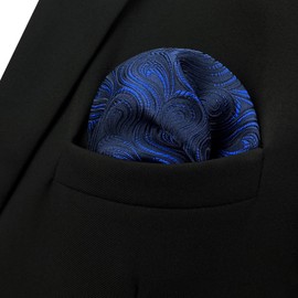 [S&W SHLAX&WING] Blue Pocket Square Formal Use Silk XL, blue