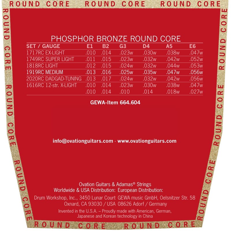 Adamas Historic Reissue Acoustic Guitar Strings Phosphor Bronze Round Core