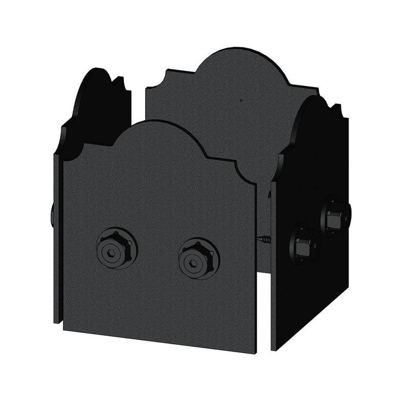 OZCO Laredo Sunset Galvanized Adjustable Faux Post Base Plates, 8"