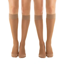 RelaxSan Basic 850P (2 Pares - Visón, tg.3) Medias a la rodilla de prevención 140 Den PLUS compresión graduada