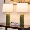EUO 25” Green Lamps Set of 2 with Leaves Design