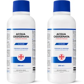 AIESI® Acqua Ossigenata F.U. disinfettante (2x250 ml) con tappo di sicurezza per bambini, Made in Italy