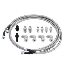 6AN 70" Transmission Fluid Oil Cooler Hose Line Kit&Separator Clamp, Fit for GM Chevy Transmission TH400 4L60E 4L80E TH350 700R4 200-4R TR6060 Ford AOD 4R100 4R70W,C5 Stainless Steel Braided PTFE Hose