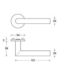 Beschläge Hamburg smartbloc® hidden Hero Form 1106 - DIN Left Door Handle with Integrated Locking | Door Fitting Diameter 54 x 5 mm for Room Doors | Handle Set for Interior Doors in Matte Titanium