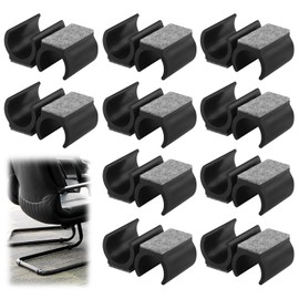 JTgugu Pack of 20 Chair Gliders, Cantilever Felt Gliders for Chairs, Diameter 24-25 mm, Gliders, Reduce Noise, Chair Glides, Furniture Glides, Protect Floors, Wooden Floors and Tiles, Suitable for