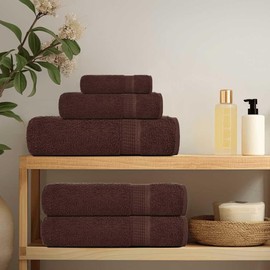 vidaXL Hand Towels, Set of 2, Brown, 50 x 100 cm, 360 g/m², 100% Cotton, Bath Towel, Face Towel, Guest Towel, Bath Towel Set, Hotel Towel